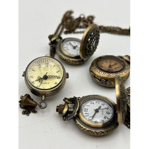 67 - A Collection Of Five Ladies Fob Watches, Quartz Movement.