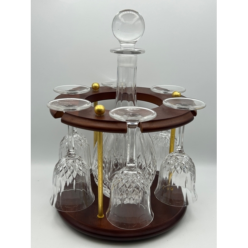 241 - Vintage Drinks Decanter and Six Glasses With Stand