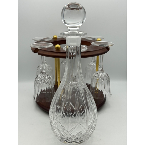 241 - Vintage Drinks Decanter and Six Glasses With Stand