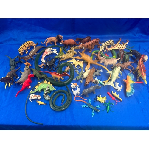 242 - Tray to Include Various Childrens Toy Rubber Animals and Dinosaurs