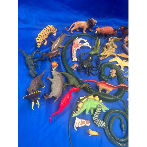 242 - Tray to Include Various Childrens Toy Rubber Animals and Dinosaurs