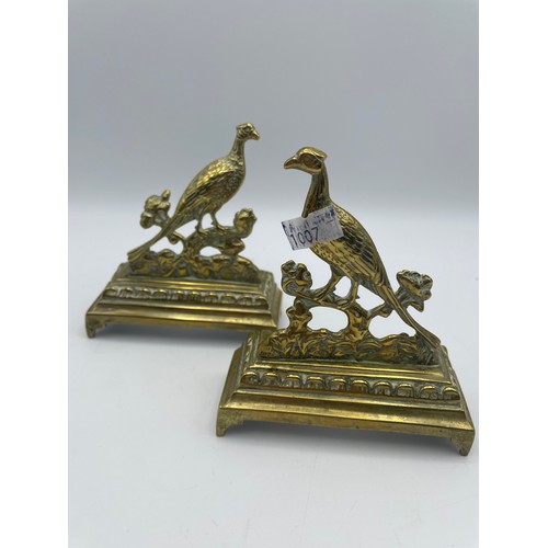 138 - Pair Of Brass Pheasant Desk Ornaments 5