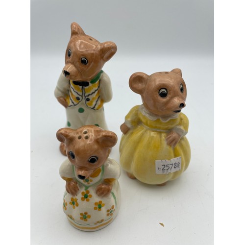 160 - Ceramic Salt And Pepper Bear Pots Tallest 4.5