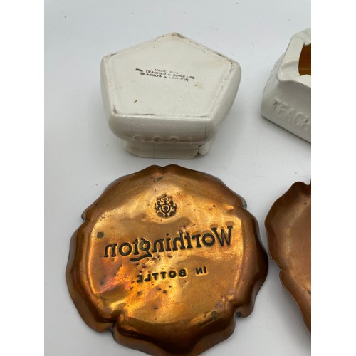 161 - Pair Of Whisky Ashtrays And Worthington Ashtrays.