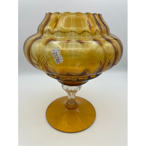 163 - Decorative Piece Of Orange Glass Standing 9