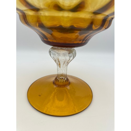 163 - Decorative Piece Of Orange Glass Standing 9