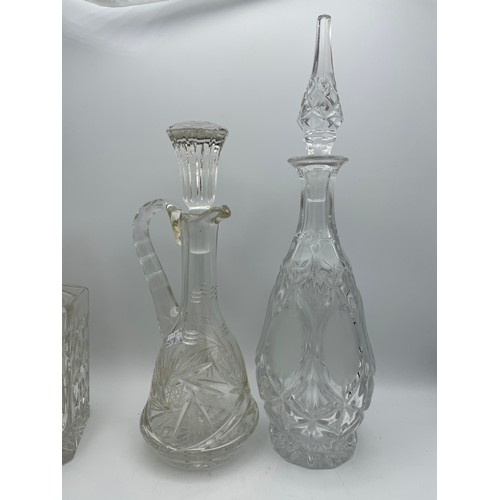 175 - Four Glass Decanters Tallest Standing 15