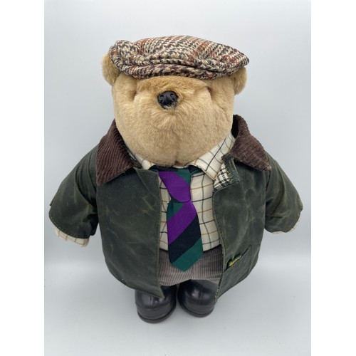 172 - Two Nicely Dressed Teddy Bears One Wearing A Barbour Coat.