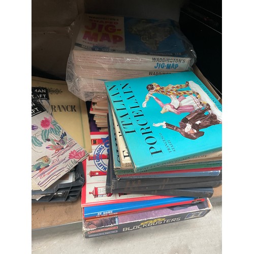 252 - Large Mixed Lot To Include VHS Box sets , Vintage Books , Jigsaws , Books On Needle Craft Etc.