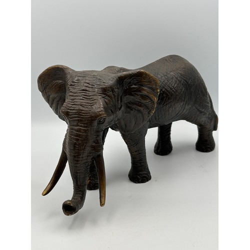 189 - Attractive Bronze Elephant Figure Over 12