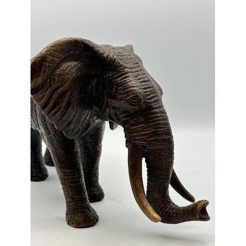 189 - Attractive Bronze Elephant Figure Over 12