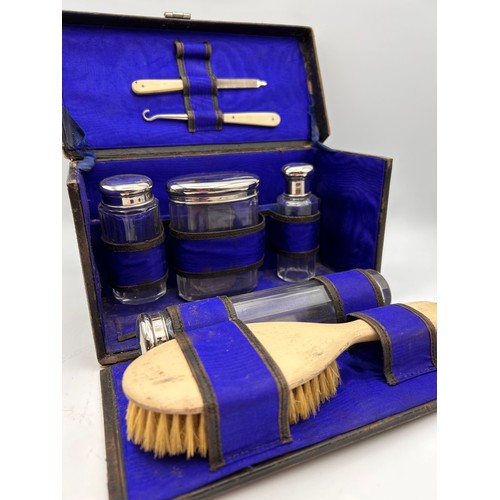 199 - Gentleman's Antique Travel Grooming Kit .