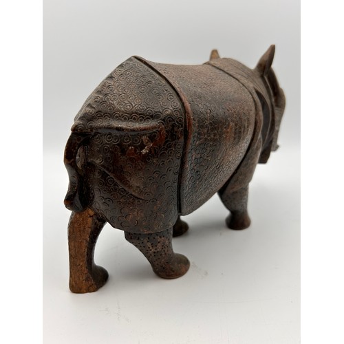 228 - Heavy Carved Figure Of Rhinoceros 10