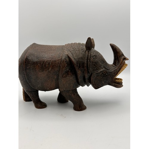 228 - Heavy Carved Figure Of Rhinoceros 10