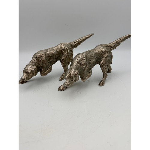 414 - Pair Of White Metal Dog Figures, 8