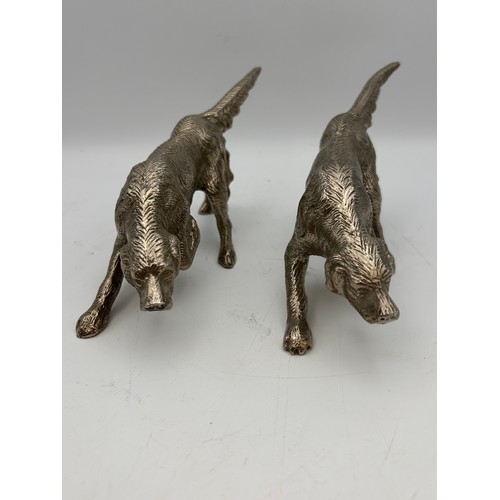 414 - Pair Of White Metal Dog Figures, 8