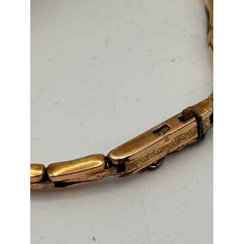 74 - Lovely Little Gold Ladies Cocktail Watch, 9ct , none Runner. Rolled Gold Bracelet.14.3g Total Weight... 