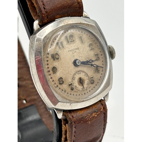 180 - Vintage Prestons' Ltd Trench Style Watch , None Runner.