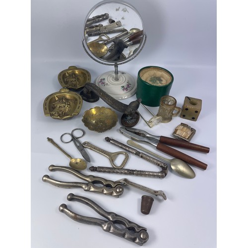 328 - Tray Of Various Items Including Brassware , White Metal Items , Lighter Etc.