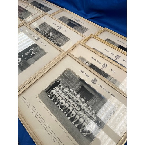 336 - Ten Various Sports Related Vintage College Framed Photos.