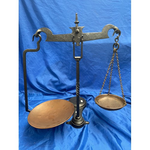 367 - Large Cast Iron And Copper Scales 20” x 21”.