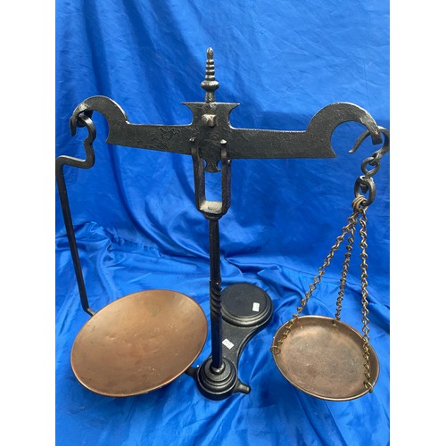 367 - Large Cast Iron And Copper Scales 20” x 21”.