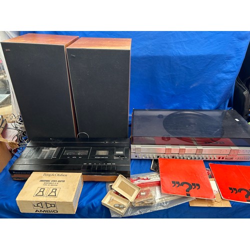 584 - Bang & Olufsen Record Player, Dolby System and Speakers and Accessories. Not Checked No Shipping Ava... 