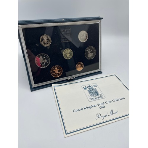 109 - Boxed Royal Mint United Kingdom Proof Coin Collection, With  Certificate , 1985.