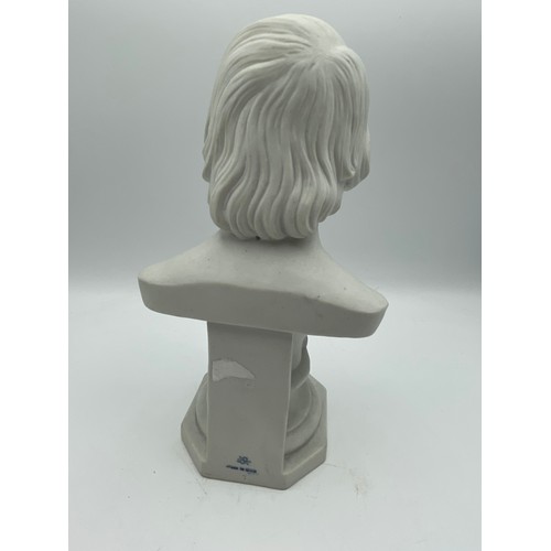 51 - Signed Ceramic Bust ‘Schumann’ 8” High. Made In GDR.