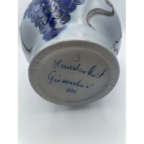 52 - Ceramic Jug Signed To Base Standing 8.5”.