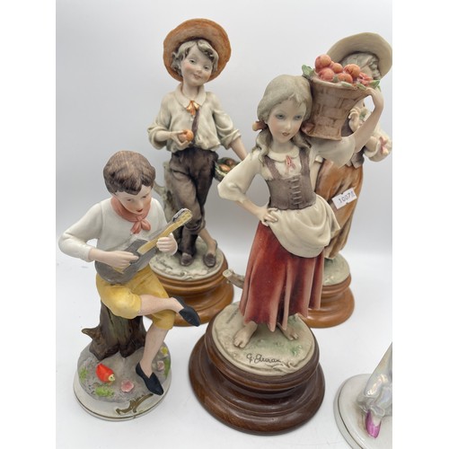 53 - Variety Of Five Figures Including Vintage Capodimonte , Tallest Standing 11”.