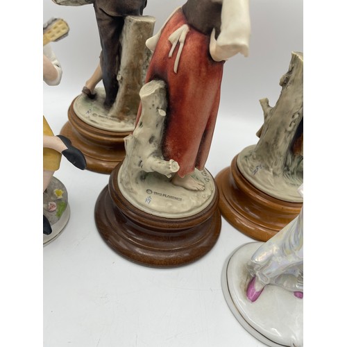 53 - Variety Of Five Figures Including Vintage Capodimonte , Tallest Standing 11”.