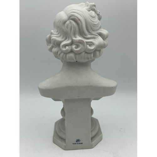 56 - Ceramic Bust ‘Mendelssohn’ Made In GDR , 8” x 4”.