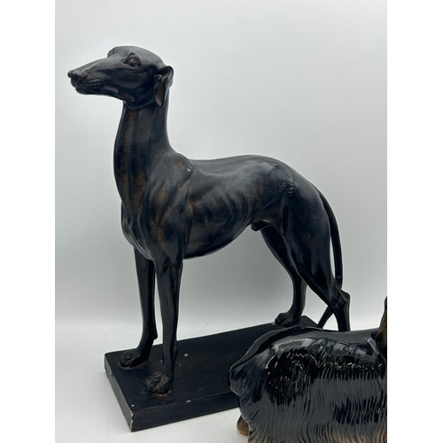 21 - Greyhound Figure 9” x 12” Plus Ceramic Dog Figure.