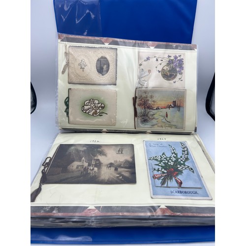 33 - Large Folder Full Of Vintage Christmas And Birthday Cards/ Postcards.