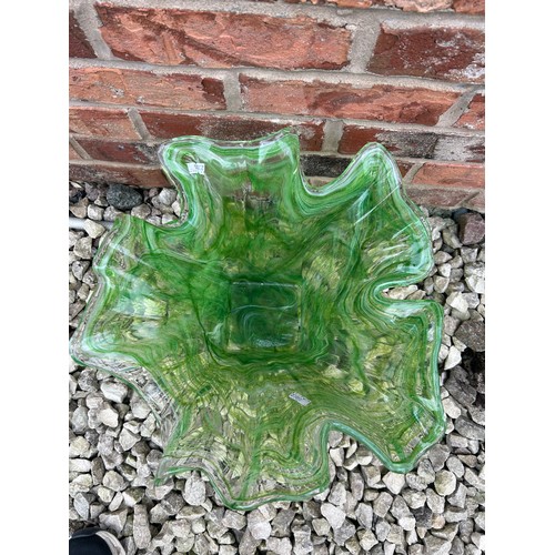 115 - Murano Large Green Glass Decorative Piece 14