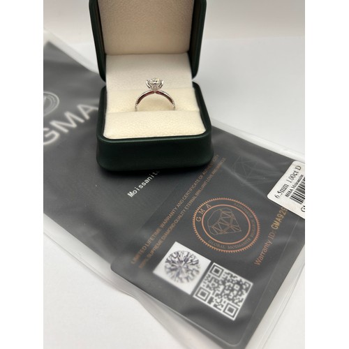 81 - Stunning Brand New 1ct Moissanite Solitaire Ring , Box Papers And Warranty Card.