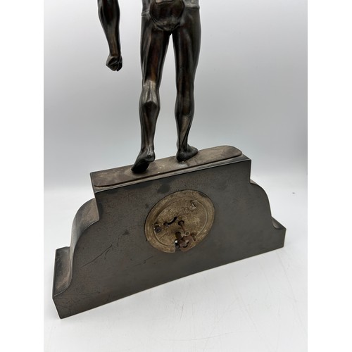 245 - Interesting Vintage Clock With Figure , Standing 17