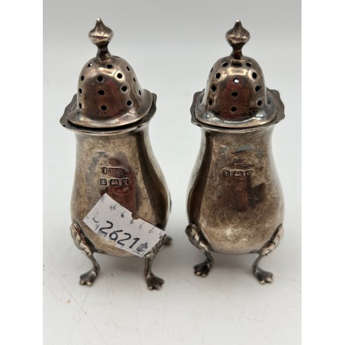 263 - Silver Salt And Pepper Shakers, Hallmarked .