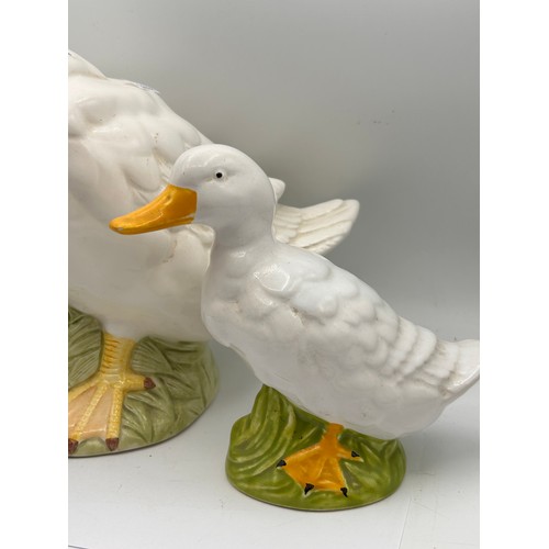 293 - Decorative Pair Of Ceramic Ducks, Tallest Being 12