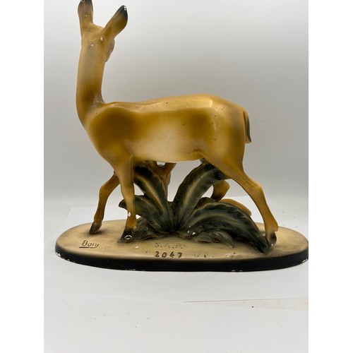 295 - Vintage French Signed Chalk Figure Of Deer, Standing 11