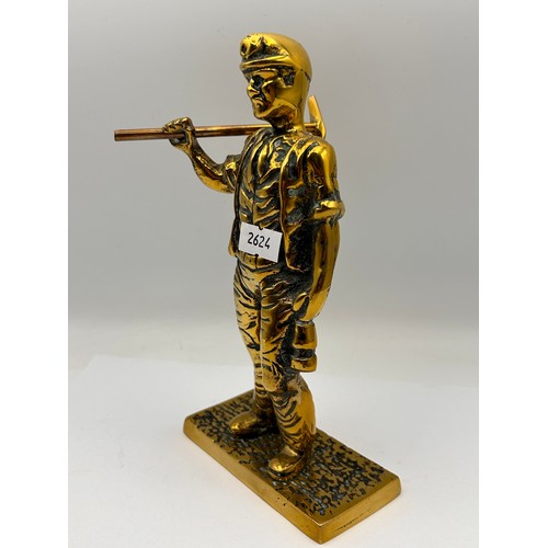 298 - Nicely Detailed Brass Study Of A Miner , 8