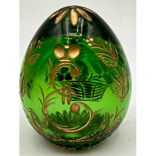 427 - Nicely Decorated Russian Glass Egg, Standing 2.5