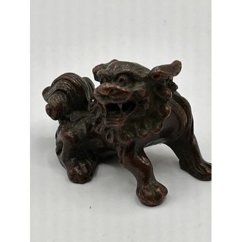 430 - Charming Little Bronze Foo Dog Figure , Standing 1.5