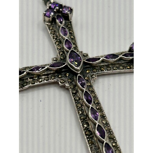 433 - Huge Stunningly Decorated Silver Crucifix Pendant, Over 4