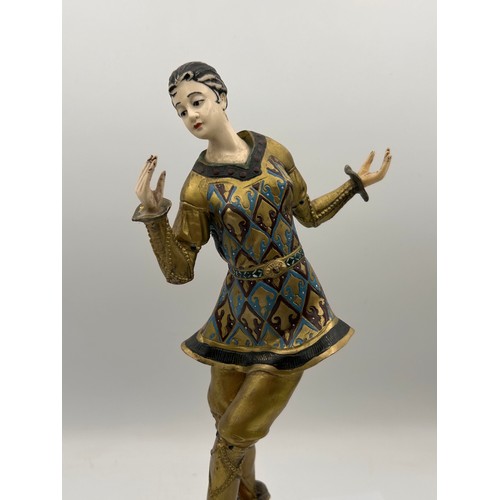 454 - Bronze Painted Harlequin Figure, Standing 12