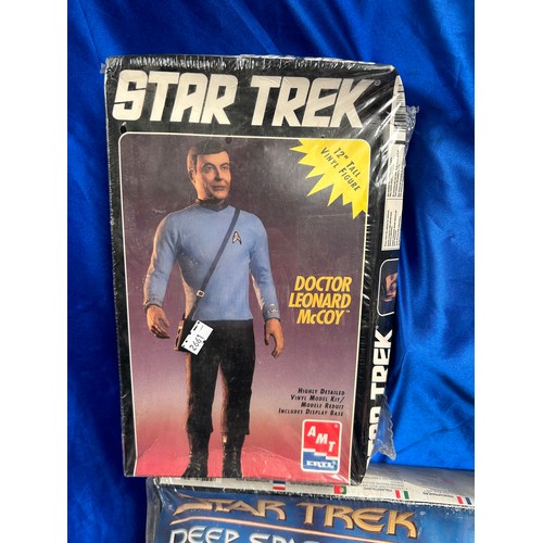 390 - Three Boxed Star Trek Figures and Vehicles in Shrink Wrap