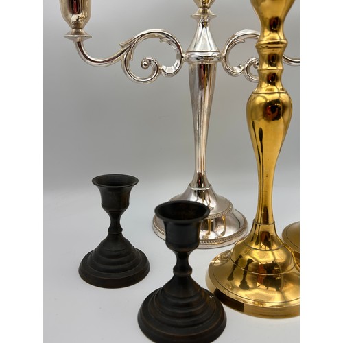 537 - Collection Of Candle Holders, Tallest Being 10