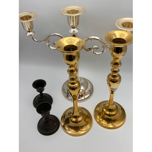 537 - Collection Of Candle Holders, Tallest Being 10