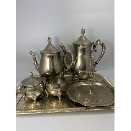 543 - Silver Plate Tea Set